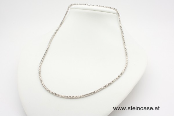 Silber Kette 2,5mm, rhodoniert, 40cm 